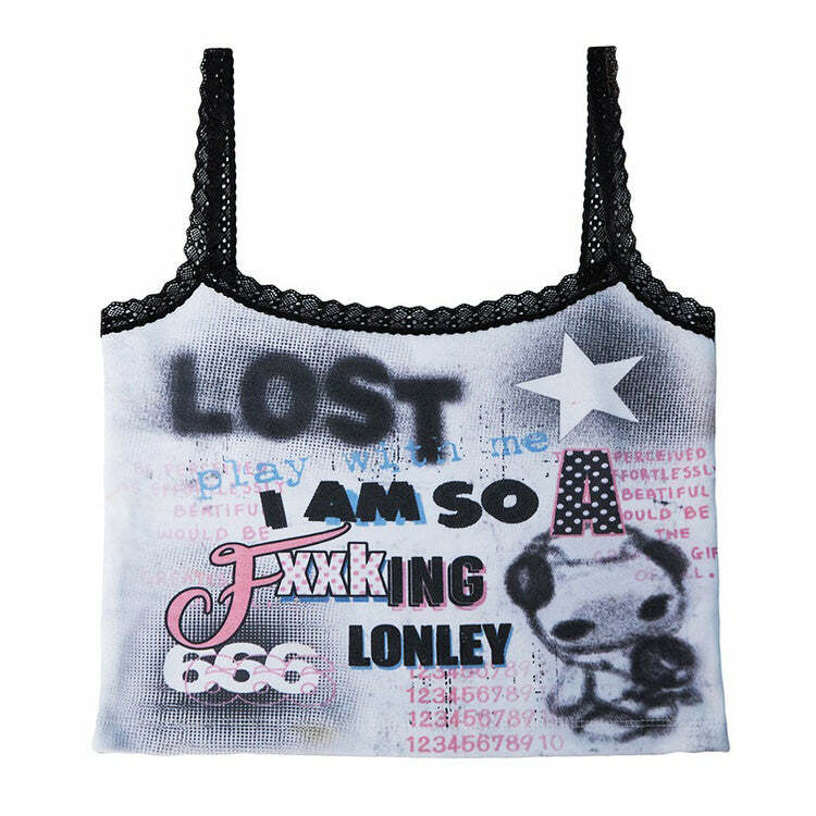 00's Style I Am So Lonely Tank Top - Trendy Outfit Ideas & Fashion