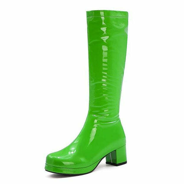 80's Disco Vinyl Boots: Perfect for Concerts, Parties, and Y2K Outfits