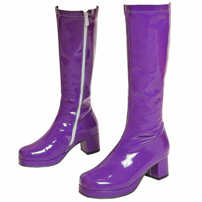 80's Disco Vinyl Boots: Perfect for Concerts, Parties, and Y2K Outfits