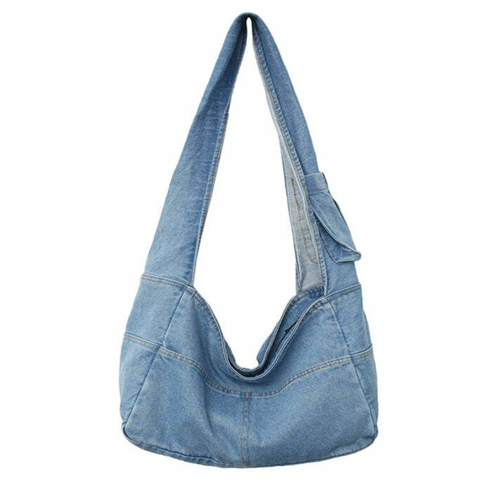 90's Denim Shoulder Bag: Perfect for Concerts, Casual Outfits