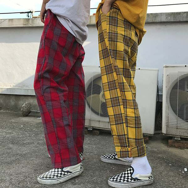 90s Kids Pants in Plaid Check - Cute 2000s Outfits & Y2K Fashion