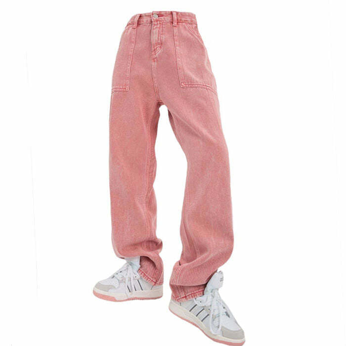 90's Teen Pink Jeans: Trendy Outfit Ideas for Spring & Casual Outfits