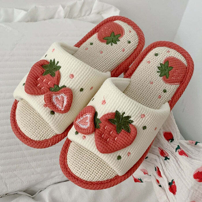 Adorable Strawberry Slippers for Cute Outfits & Spring Fashion Ideas