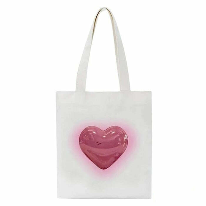 Aesthetic Heart Tote Bag: Perfect for Concerts, Outfits & Everyday Style