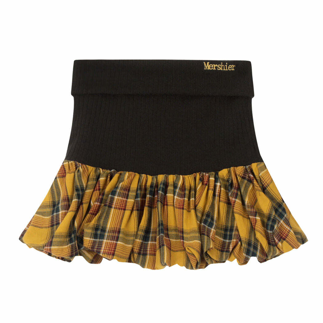 Aesthetic Plaid Balloon Mini Skirt | Cute 2000s Outfits & Y2K Fashion