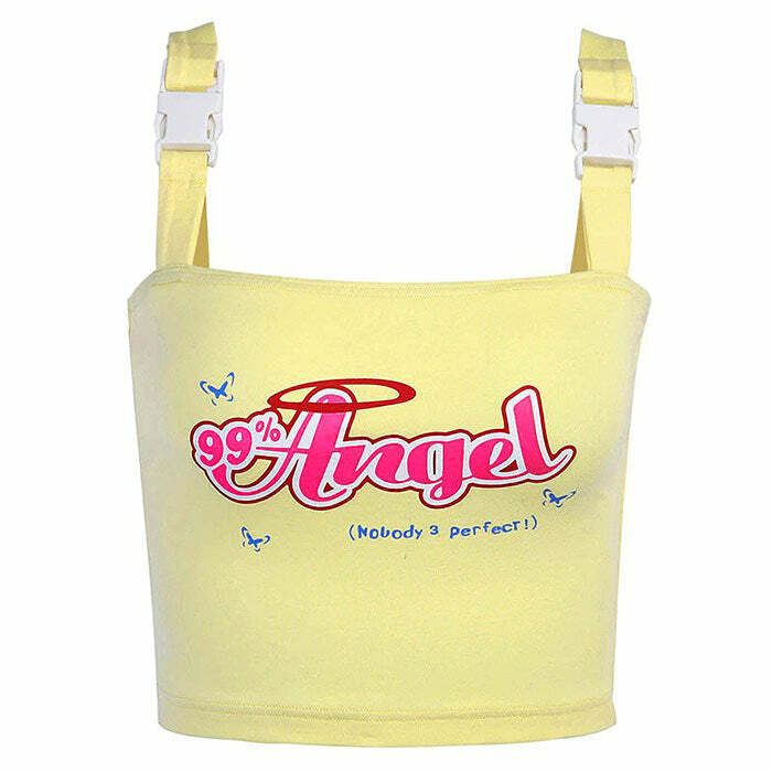 Angel Buckle Crop Top - Cute 2000s Outfits, Y2K Fashion Inspiration