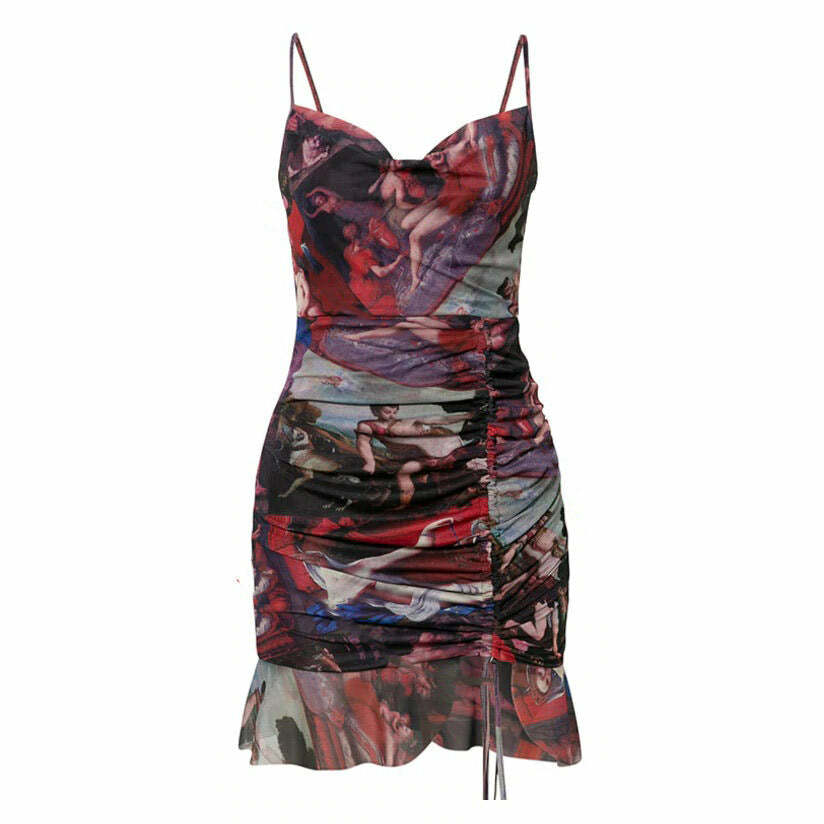 Angel Print Mini Dress: Perfect for Concerts, Dates, and Spring Outfits