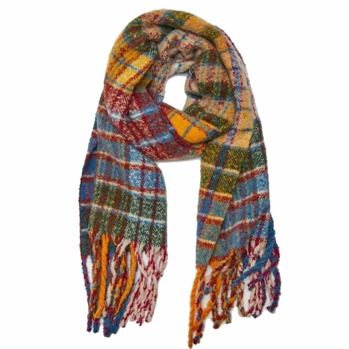 Autumn Feels Plaid Wool Scarf: Perfect for Fall Outfits & Layering Ideas