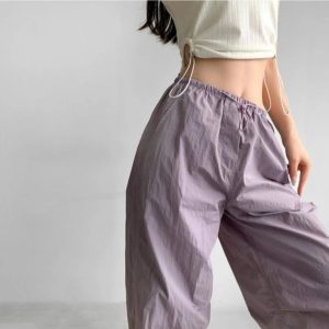 Baggy Lilac Parachute Pants - Cute 2000s Outfits & Y2K Fashion Inspiration