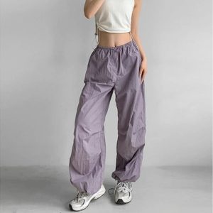 Baggy Lilac Parachute Pants - Cute 2000s Outfits & Y2K Fashion Inspiration