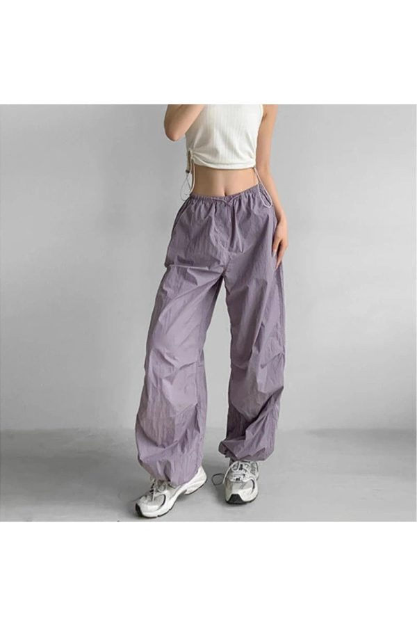 Baggy Lilac Parachute Pants - Cute 2000s Outfits & Y2K Fashion Inspiration