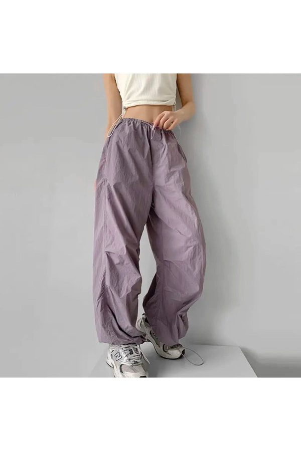 Baggy Lilac Parachute Pants - Cute 2000s Outfits & Y2K Fashion Inspiration