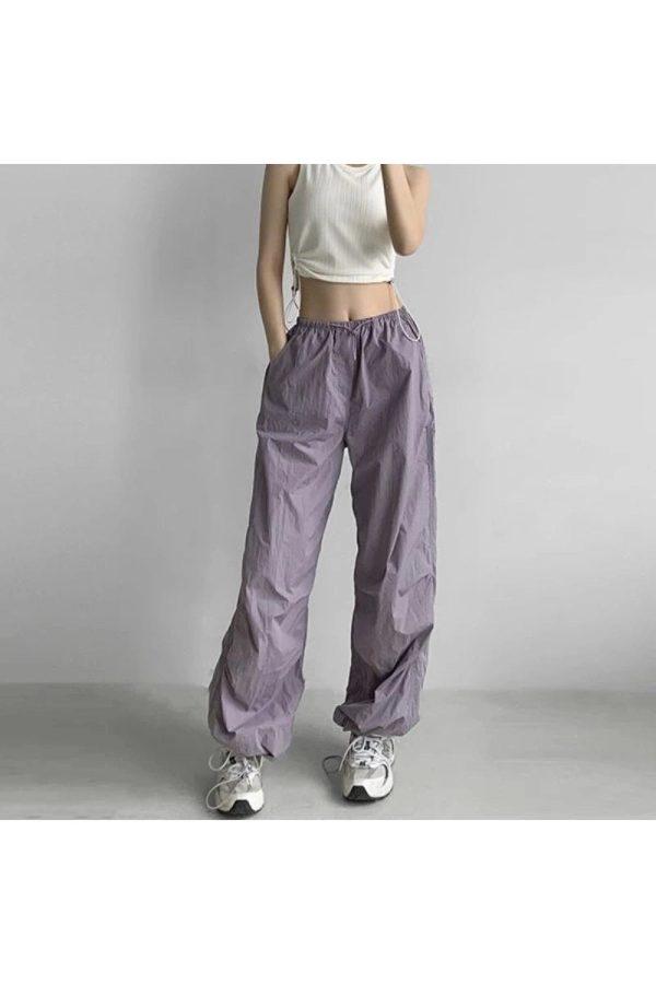 Baggy Lilac Parachute Pants - Cute 2000s Outfits & Y2K Fashion Inspiration