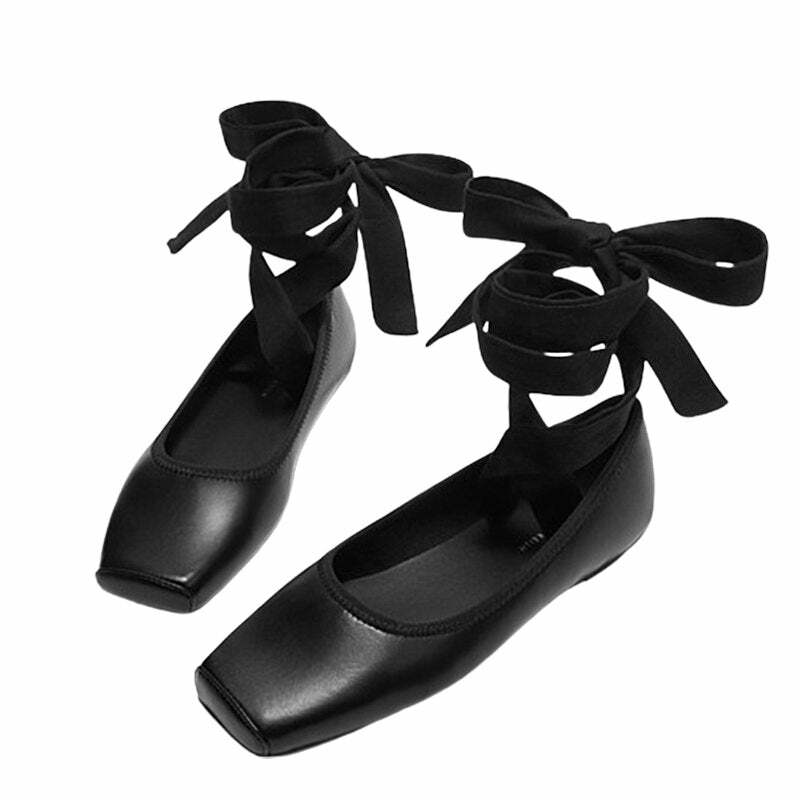 Ballet Class Cross-Strap Flats - Cute 2000s Outfits & Y2K Fashion