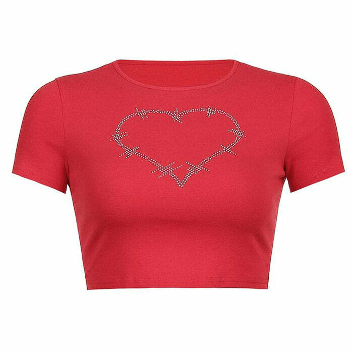 Barbed Heart Rhinestone Crop Top: Trendy Outfit Ideas for Every Occasion