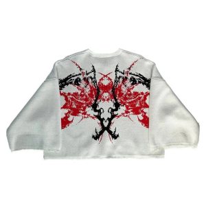 Black Metal Flame Graphic Sweater: Edgy Outfit Ideas for Concerts