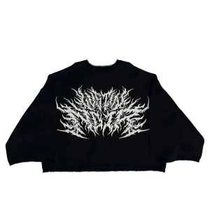 Black Metal Flame Graphic Sweater: Edgy Outfit Ideas for Concerts