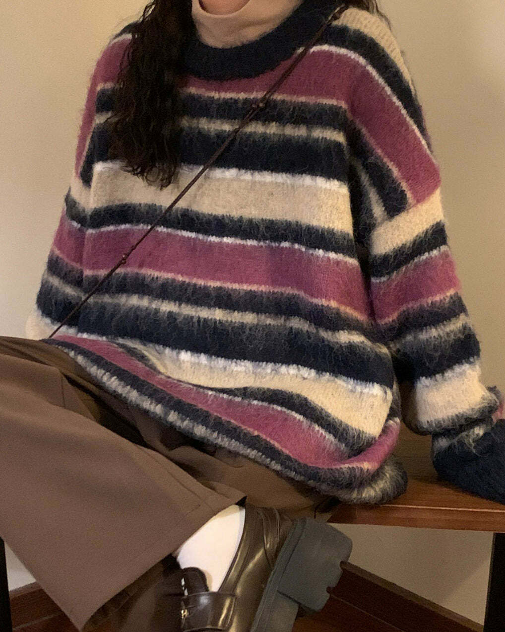 Blueberry & Cream Striped Sweater - Cute 2000s Fashion Inspiration Outfit