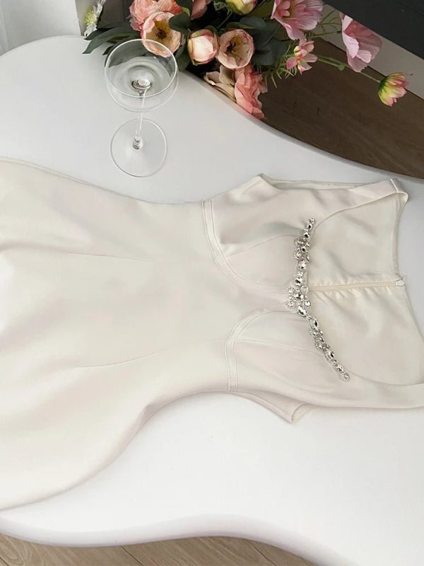 Blush Crystal-Trim A-Line Dress: Perfect for Prom, Date Night & Spring Outfits