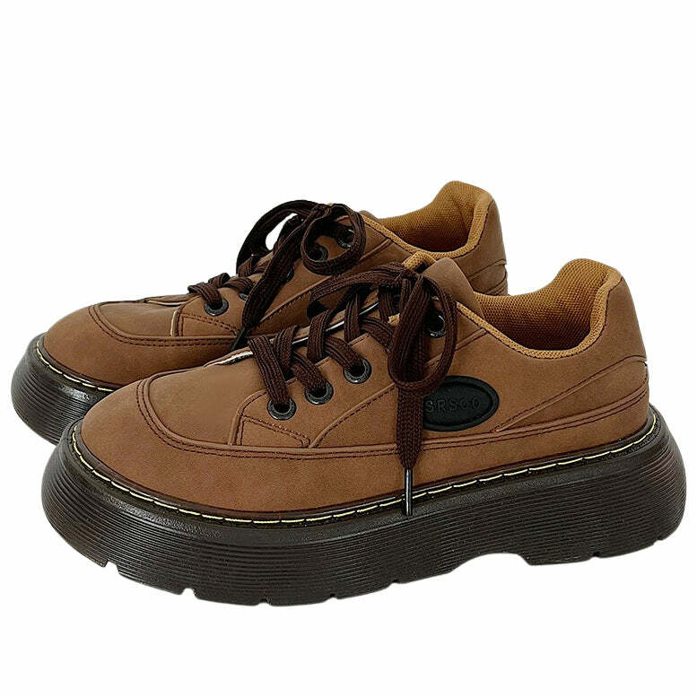 Brown Aesthetic Platform Oxford Shoes for Stylish Outfit Ideas