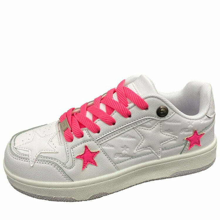 Bubblegum Pink Star Sneakers: Perfect for Spring Outfits & Concert Looks