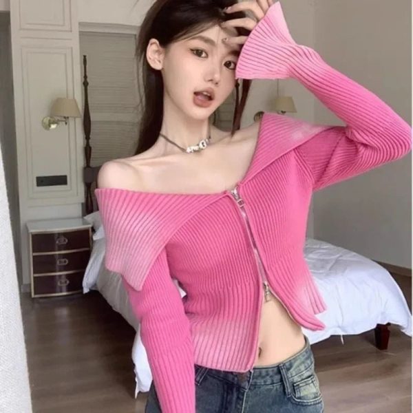 Bubblegum Zip-Up Off-Shoulder Top: Trendy Outfit Ideas for Every Occasion