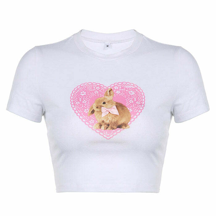 Bunny Crop Top - Cute 2000s Outfits, Y2K Fashion, Juicy Couture Style