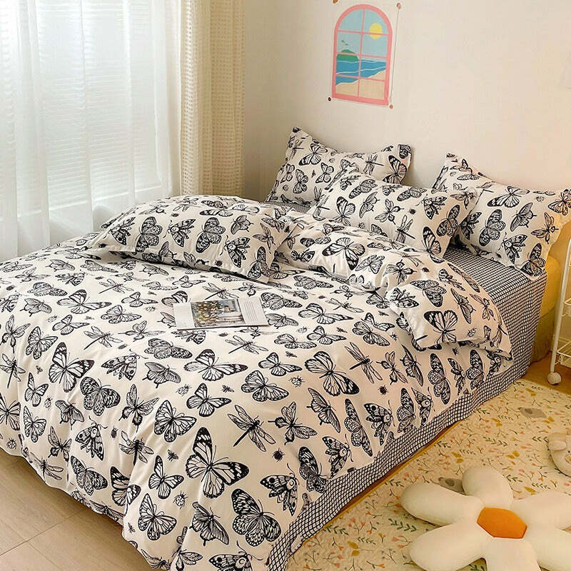 Butterfly Aesthetic Bedding Set: Dreamy Outfits for Cozy Spring Vibes