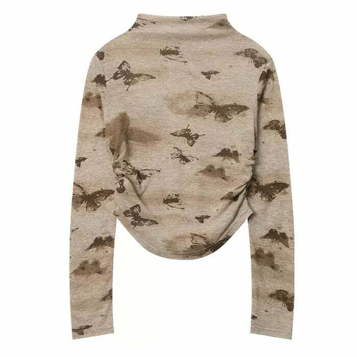 Butterfly Aesthetic Long Sleeve Top: Perfect for Spring Outfits & Concerts