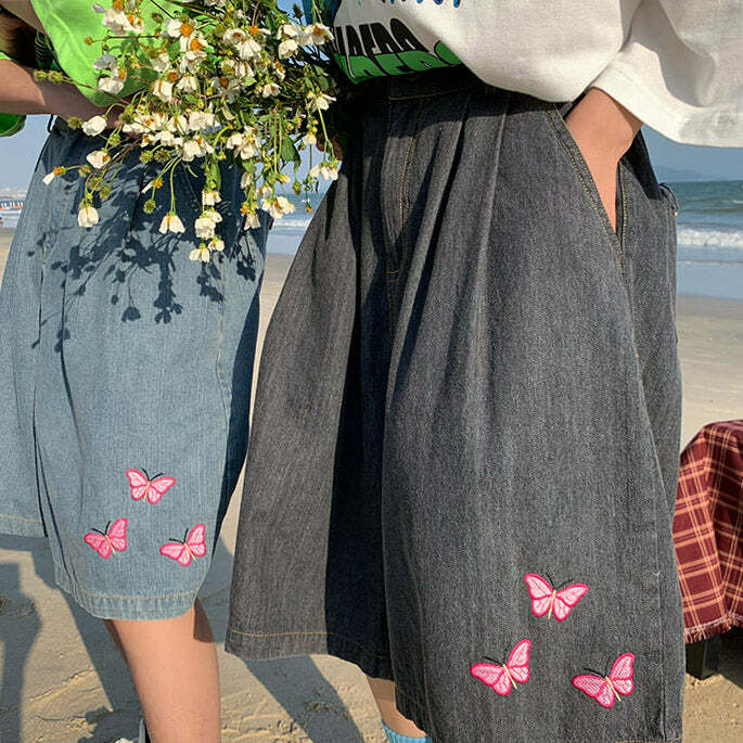 Butterfly Embroidery Denim Shorts: Trendy Outfit Ideas for Spring & Summer