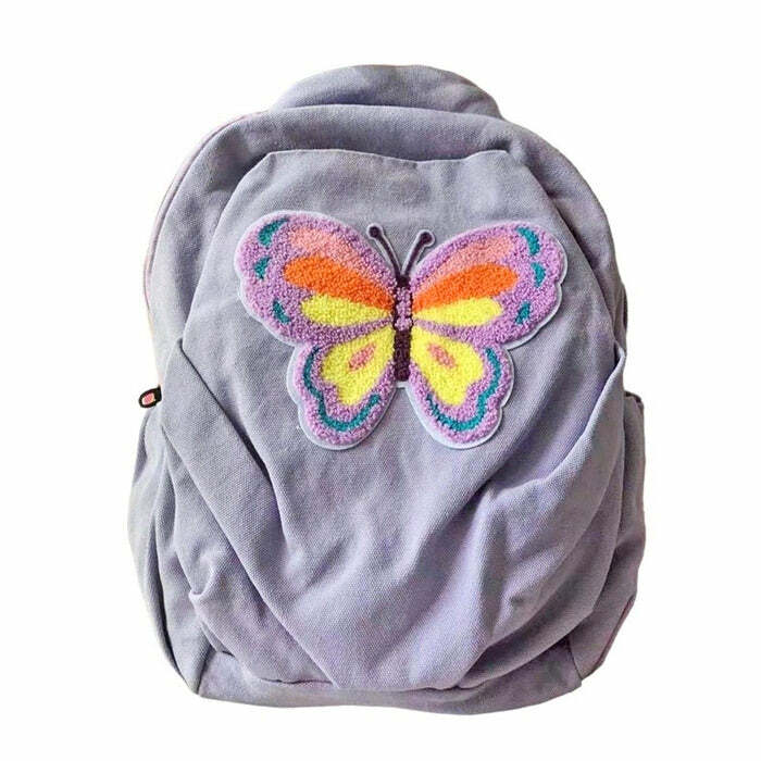 Butterfly Lavender Backpack: Perfect for Concerts, School, and Spring Outfits