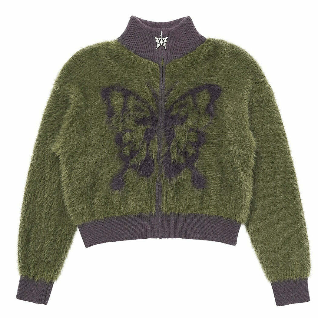 Butterfly Print Fuzzy Bomber: Trendy Outfit Ideas for Spring & Beyond