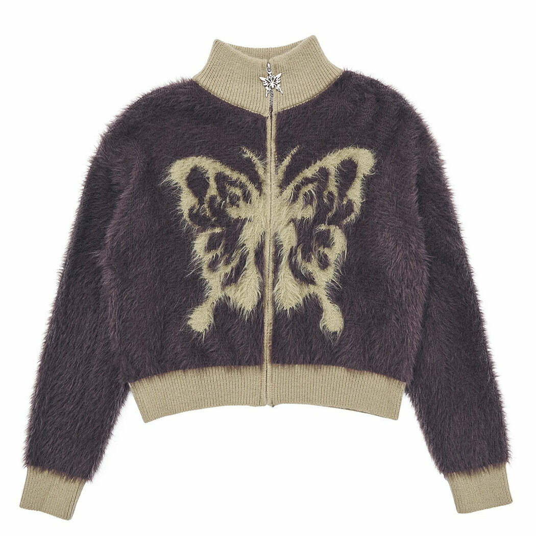 Butterfly Print Fuzzy Bomber: Trendy Outfit Ideas for Spring & Beyond