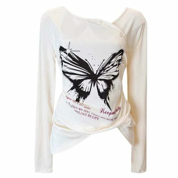 Butterfly Print Sheer Top: Perfect for Spring Outfits & Concert Outfit Ideas