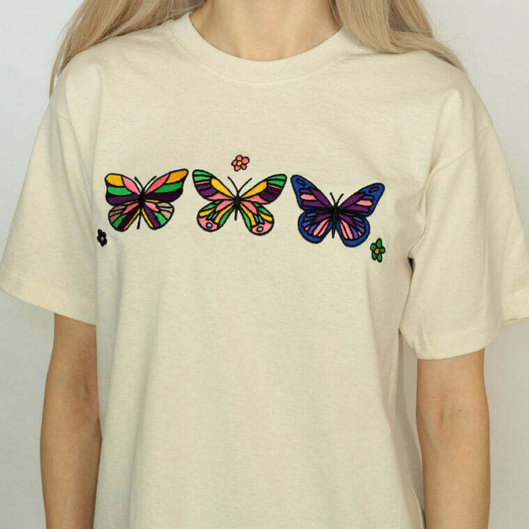 Butterfly T-Shirt - Cute 2000s Outfits, Y2K Fashion Inspiration, Mcbling Style