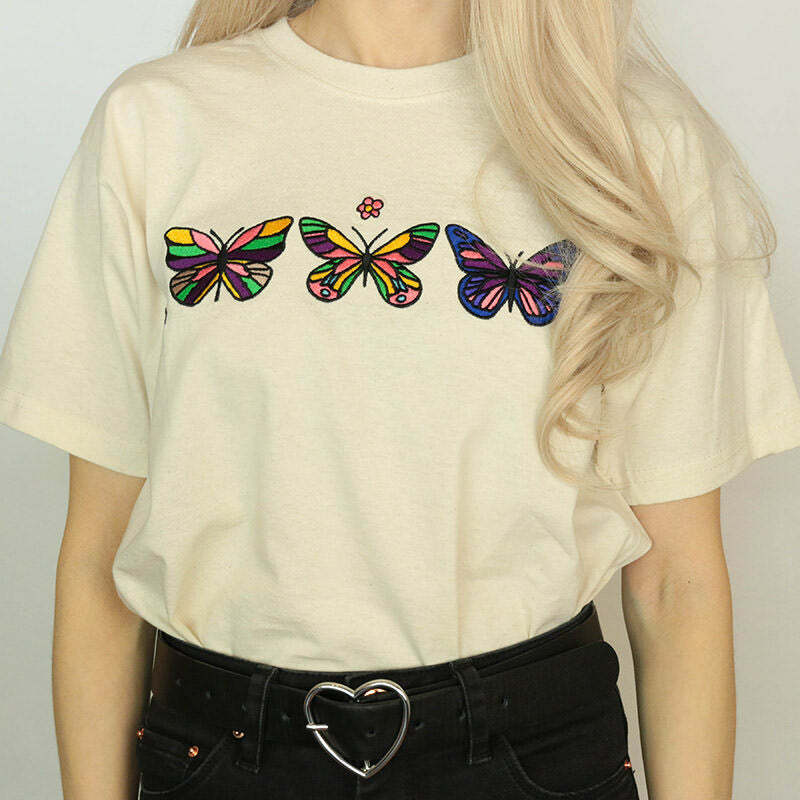 Butterfly T-Shirt - Cute 2000s Outfits, Y2K Fashion Inspiration, Mcbling Style