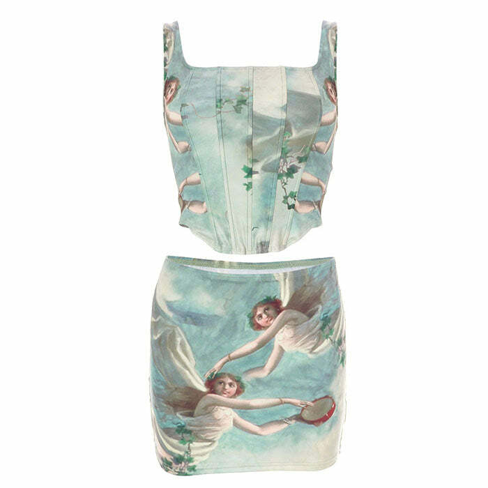 Celestial Cherub Corset Top & Skirt Set: Dreamy Outfit Ideas for Any Occasion