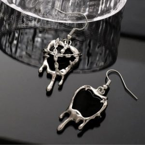 Chained Blood Heart Earrings: Perfect for Concerts, Date Nights & Outfits