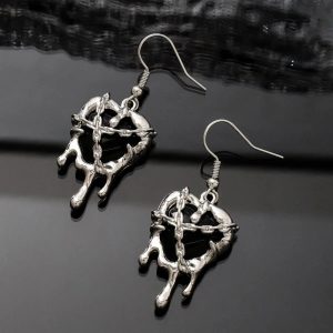 Chained Blood Heart Earrings: Perfect for Concerts, Date Nights & Outfits