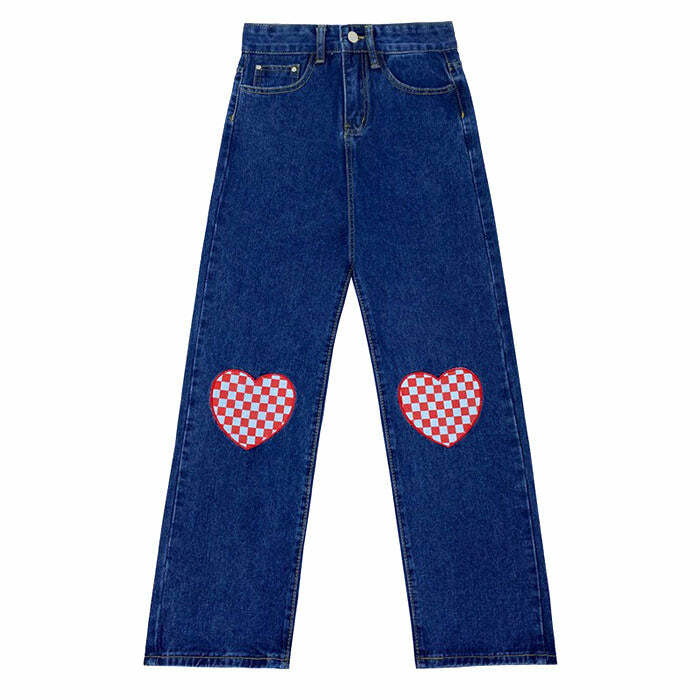 Checker Heart Wide Jeans: Trendy Outfit Ideas for Every Occasion