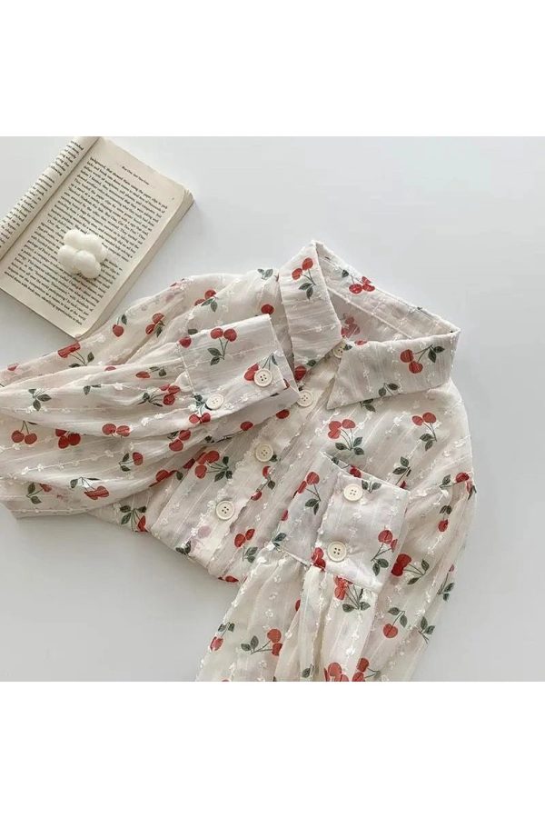 Cherry Blossom Button-Up Blouse: Perfect for Spring Outfits & Date Nights