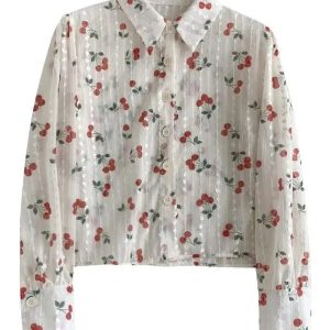 Cherry Blossom Button-Up Blouse: Perfect for Spring Outfits & Date Nights