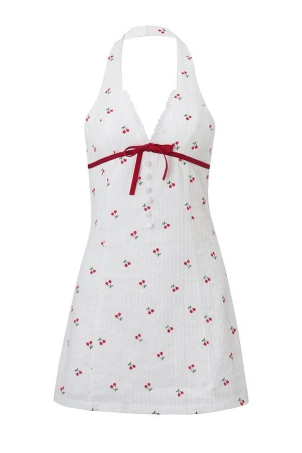 Cherry Blossom Halter Dress - Cute 2000s Outfits & Y2K Fashion Inspiration