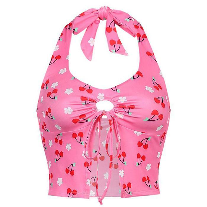 Cherry Blossom Halter Top: Perfect for Spring Outfits & Concert Outfit Ideas