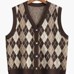 Chic Argyle Knit Vest: Perfect for Spring Outfits & Casual Looks