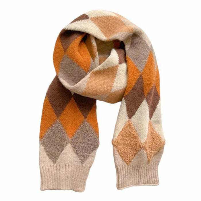 Chic Argyle Pattern Scarf for Stylish Spring Outfits & Concert Looks