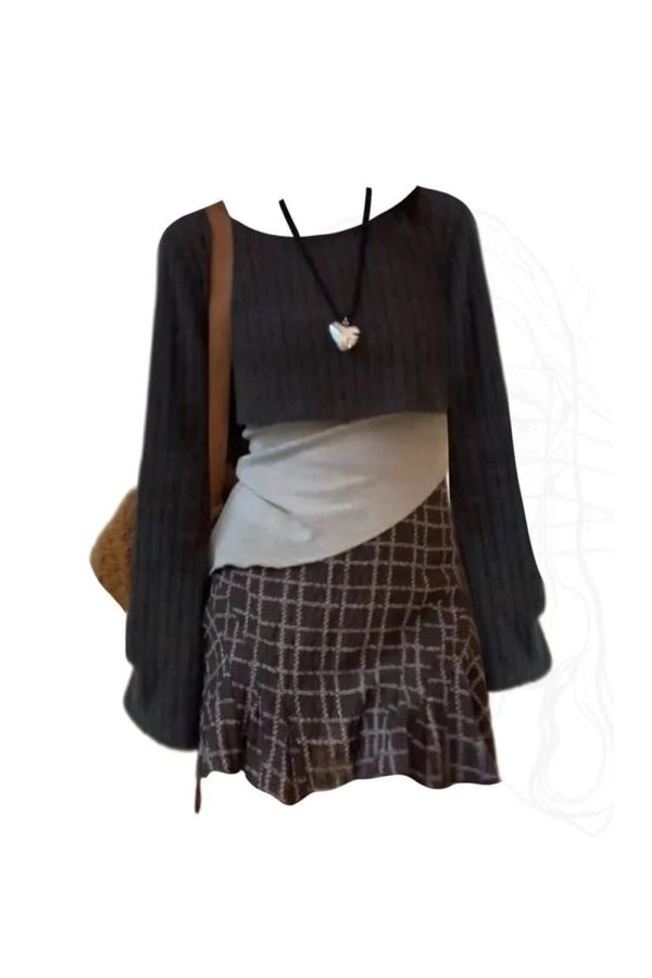 Chic Asymmetrical Layered Knit Set: Perfect for Spring Outfits