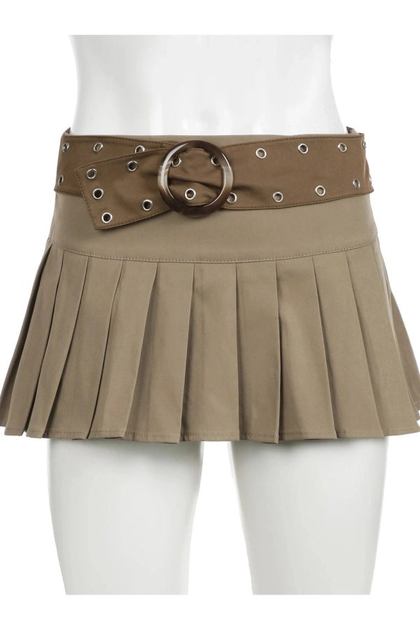 Chic Belted Pleated Mini Skirt: Perfect for Spring Outfits & Date Nights