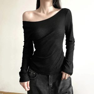 Chic Black Off-Shoulder Ribbed Top: Perfect for Spring Outfits & Date Nights