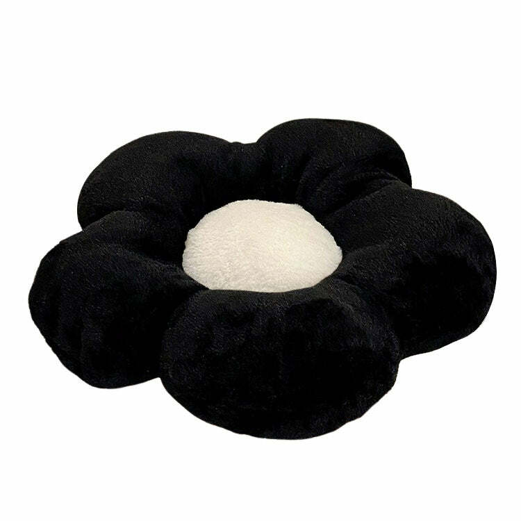 Chic Black & White Flower Pillow for Stylish Home Decor & Outfit Inspo